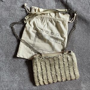 Jangi leather crossbody beige bag chain cute purse boho funky chic satchel Small